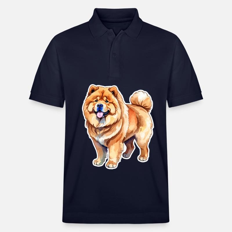 Chow Chow Wasserfarben - Stanley/Stella Unisex Bio-Poloshirt PREPSTER - Navy
