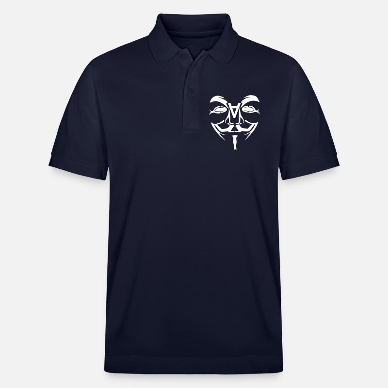 Anonymous Design Gesicht mit A - Stanley/Stella Unisex Bio-Poloshirt PREPSTER - Navy