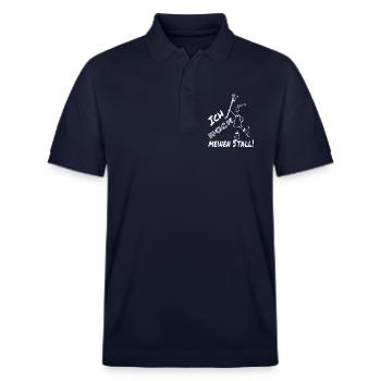 Frau Mistgabel Stall witzig - Stanley/Stella Unisex Bio-Poloshirt PREPSTER - Navy - Vorne - Roxy (174cm) & Andy (188cm)
