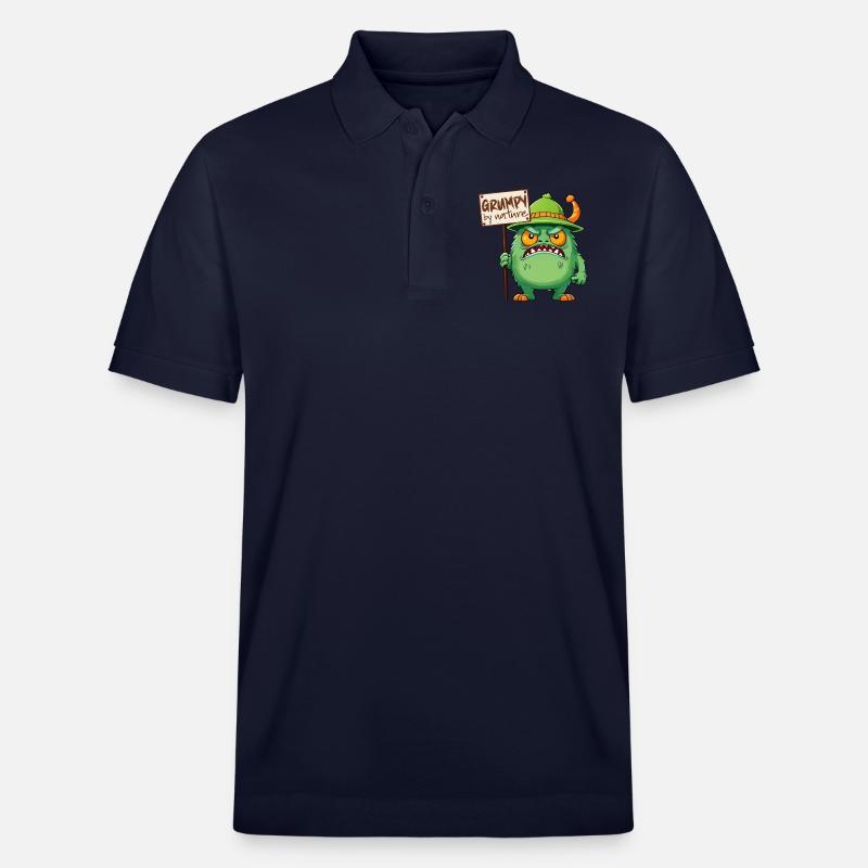 Funny monster grumpy grumpy bad-tempered - Stanley/Stella Unisex Organic Polo Shirt PREPSTER - navy