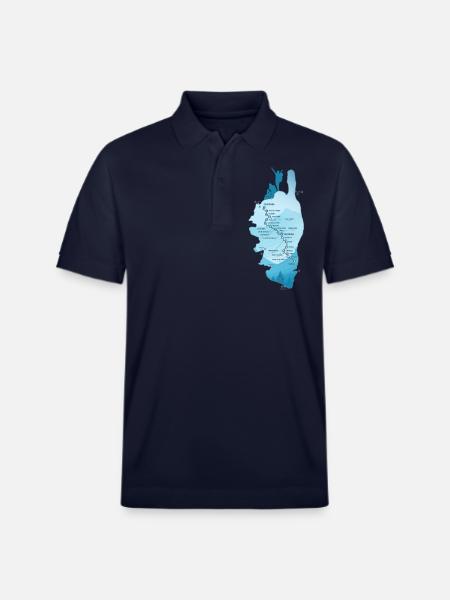 Hiking Corsica GR 20 map GR20 corsica hiking gr20 - Stanley/Stella Unisex Organic Polo Shirt PREPSTER - navy