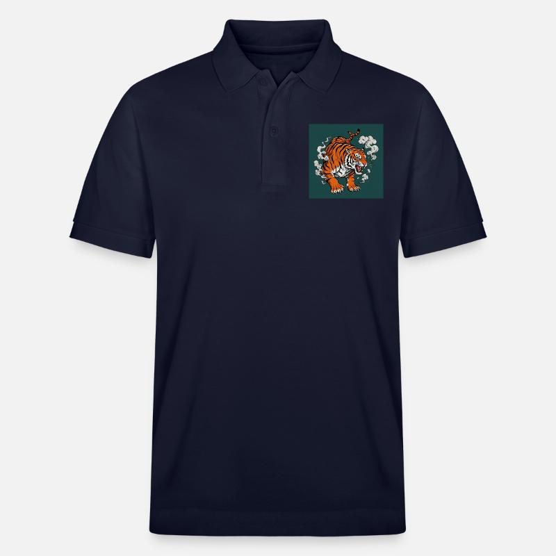 Gefährlicher Tiger - Comic Vibes - Stanley/Stella Unisex Bio-Poloshirt PREPSTER - Navy