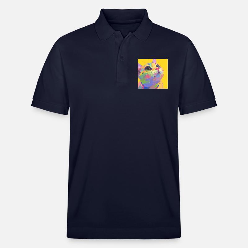 Chat, Motif De Chat - Polo PREPSTER bio Stanley/Stella Unisexe - bleu marine