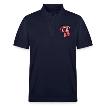 Mungo, Mangusten, Sonnenbrille, Sommer, geschenk - Stanley/Stella Unisex Bio-Poloshirt PREPSTER - Navy - Vorne - Roxy (174cm) & Andy (188cm)