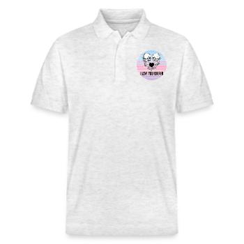 Ich liebe dich für immer - Stanley/Stella Unisex Bio-Poloshirt PREPSTER - Weiß meliert - Vorne - Roxy (174cm) & Andy (188cm)