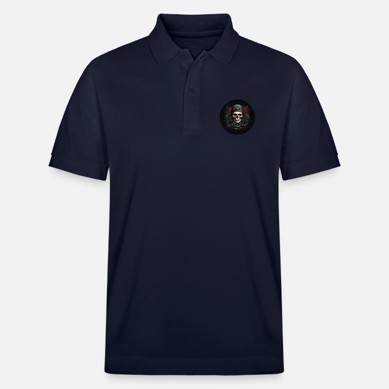 Dekorativer Schädel mit Schlangen - Stanley/Stella Unisex Bio-Poloshirt PREPSTER - Navy