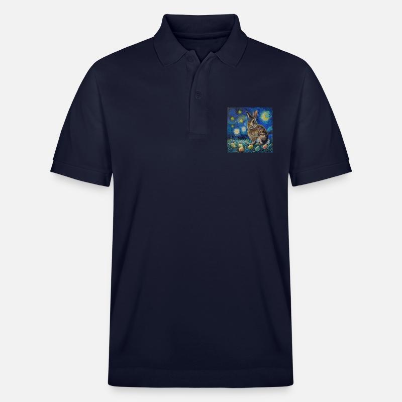 Easter Bunny, Easter, Bunny - Stanley/Stella Unisex Organic Polo Shirt PREPSTER - navy