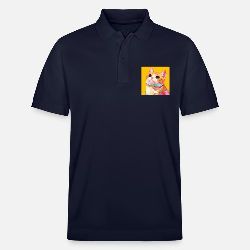 Chat, Motif De Chat - Polo PREPSTER bio Stanley/Stella Unisexe - bleu marine