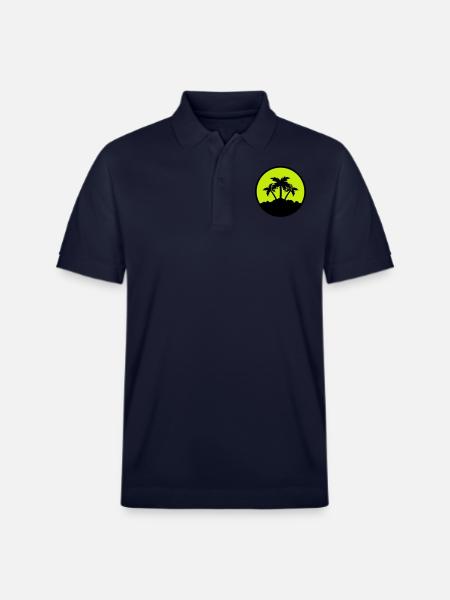 Palm Design - Stanley/Stella Unisex Organic Polo Shirt PREPSTER - navy