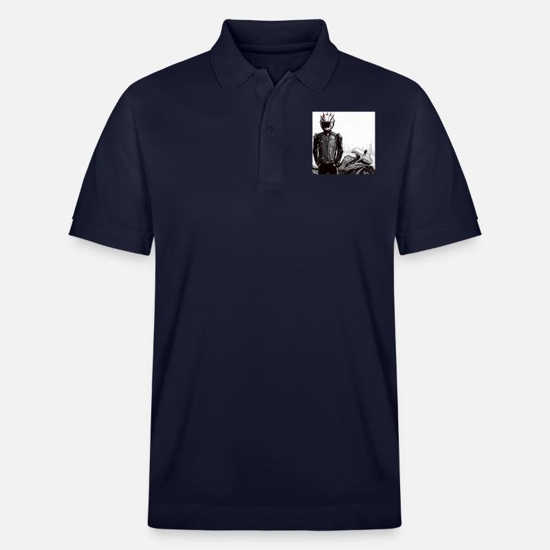 Motorrad Bleistiftzeichnung - Stanley/Stella Unisex Bio-Poloshirt PREPSTER - Navy