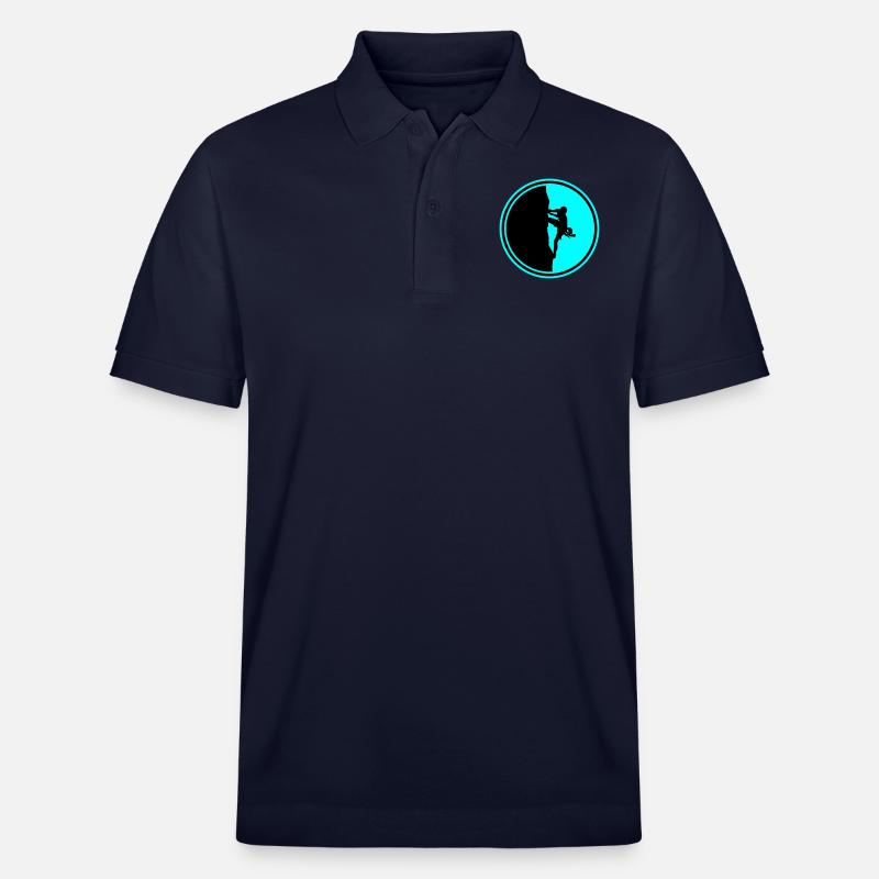 Escalade, Alpinisme, Silhouette, Cercle - Polo PREPSTER bio Stanley/Stella Unisexe - bleu marine