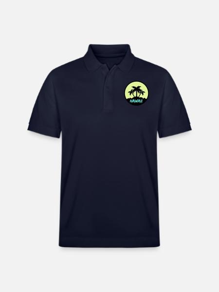 Hawaiian Palms - Stanley/Stella Unisex Organic Polo Shirt PREPSTER - navy