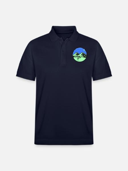 Starry Sky Mountains Telescope - Stanley/Stella Unisex Organic Polo Shirt PREPSTER - navy