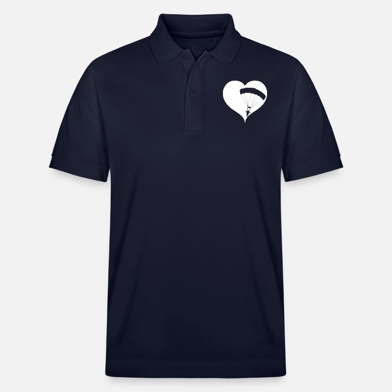 Herz Fallschirm Skydive - Stanley/Stella Unisex Bio-Poloshirt PREPSTER - Navy