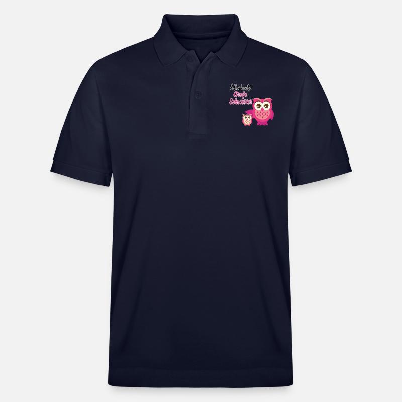 beste große Schwester Eule große Schwester - Stanley/Stella Unisex Bio-Poloshirt PREPSTER - Navy