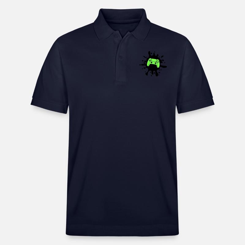 gamer gamepad klecks - Stanley/Stella Unisex Bio-Poloshirt PREPSTER - Navy