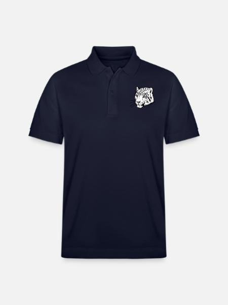 Schneeleopard im Comic Stiel - Stanley/Stella Unisex Bio-Poloshirt PREPSTER - Navy