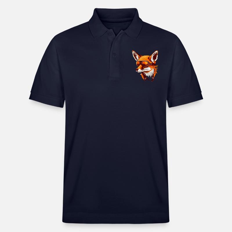 Fuchs mit Fliegerbrille - Stanley/Stella Unisex Bio-Poloshirt PREPSTER - Navy