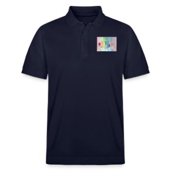 Chakren Liebe abstrakte Kunst - Stanley/Stella Unisex Bio-Poloshirt PREPSTER - Navy - Vorne - Roxy (174cm) & Andy (188cm)