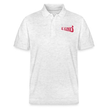 you can be kind - Stanley/Stella Unisex Bio-Poloshirt PREPSTER - Weiß meliert - Vorne - Roxy (174cm) & Andy (188cm)