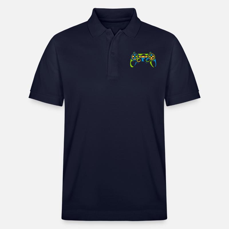 Bunter Controller Retro Konsole - Stanley/Stella Unisex Bio-Poloshirt PREPSTER - Navy