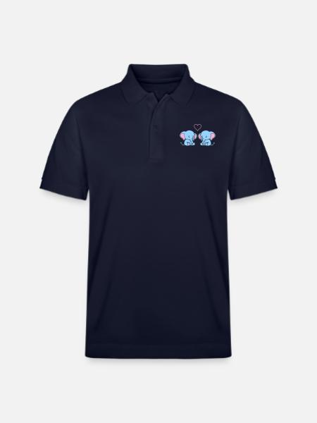 Elephant Love - Stanley/Stella Unisex Organic Polo Shirt PREPSTER - navy