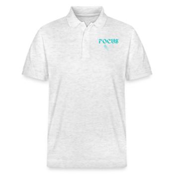Fokus-Grafik - Stanley/Stella Unisex Bio-Poloshirt PREPSTER - Weiß meliert - Vorne - Roxy (174cm) & Andy (188cm)