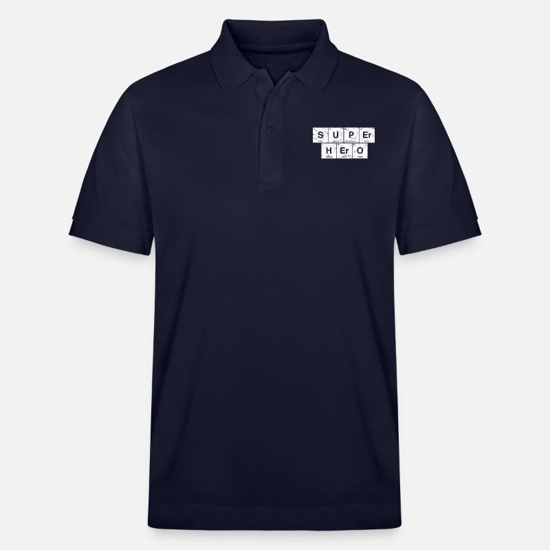 Nerdiger Superheld! Periodensystem der Elemente - Stanley/Stella Unisex Bio-Poloshirt PREPSTER - Navy