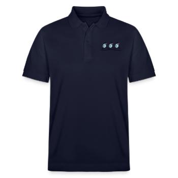3 laufende Vögel - V3 - Stanley/Stella Unisex Bio-Poloshirt PREPSTER - Navy - Vorne - Roxy (174cm) & Andy (188cm)