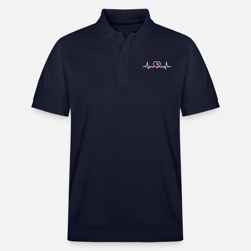 Fréquence cardiaque d’amour - Polo PREPSTER bio Stanley/Stella Unisexe - bleu marine