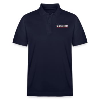 Marathon - Stanley/Stella Unisex Bio-Poloshirt PREPSTER - Navy - Vorne - Roxy (174cm) & Andy (188cm)