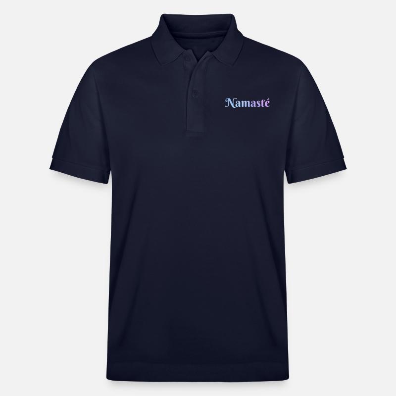 Namaste lettering with magic gradient - Stanley/Stella Unisex Organic Polo Shirt PREPSTER - navy