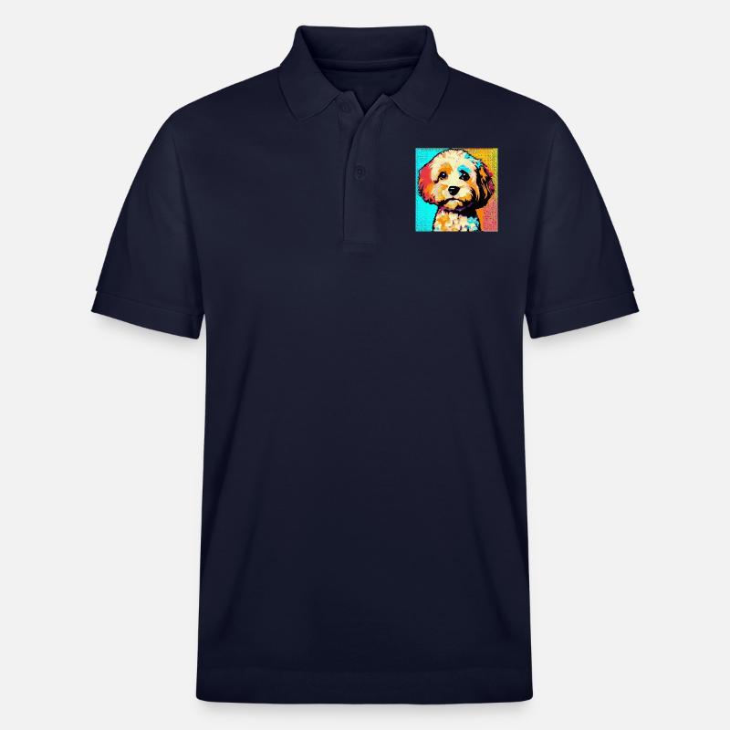 Cavapoo Pop Art - Polo PREPSTER bio Stanley/Stella Unisexe - bleu marine