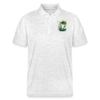 La forêt miniature - Polo PREPSTER bio Stanley/Stella Unisexe - blanc chiné - Devant - Roxy (174cm) & Andy (188cm)