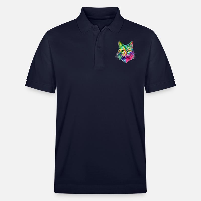 AUFFÄLLIGE STILISIERTE KATZE - Stanley/Stella Unisex Bio-Poloshirt PREPSTER - Navy
