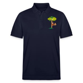 Orang-Utans sitzen in Baum - Stanley/Stella Unisex Bio-Poloshirt PREPSTER - Navy - Vorne - Roxy (174cm) & Andy (188cm)