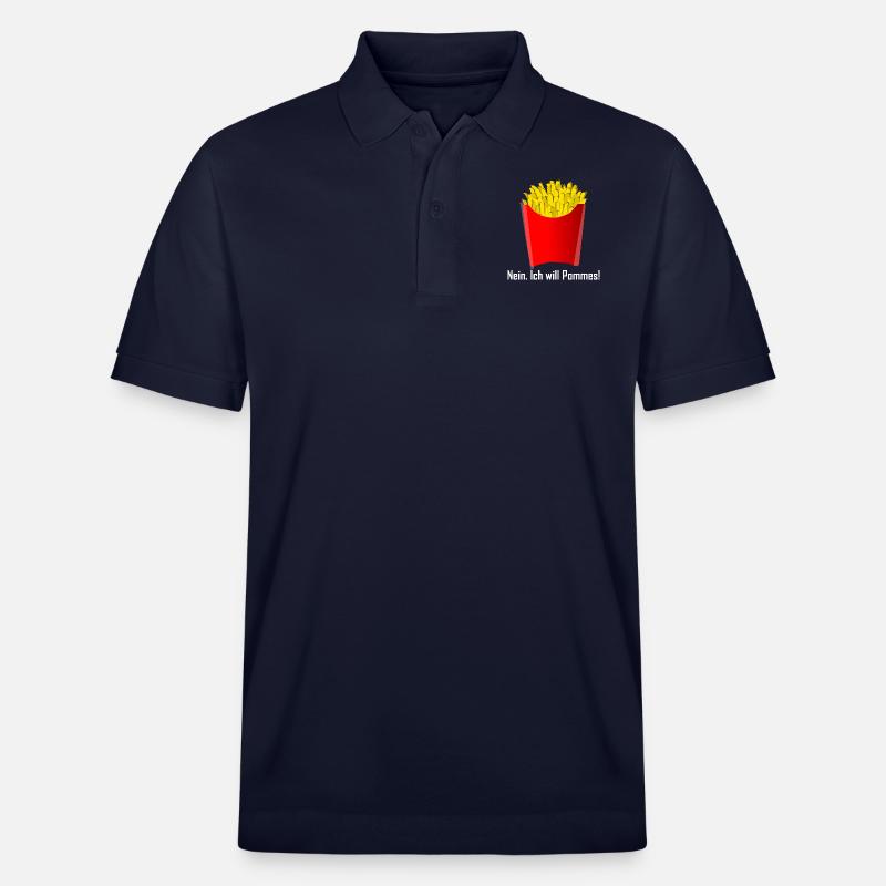 Pommes Frites Fritten Geschenk Geschenkidee - Stanley/Stella Unisex Bio-Poloshirt PREPSTER - Navy