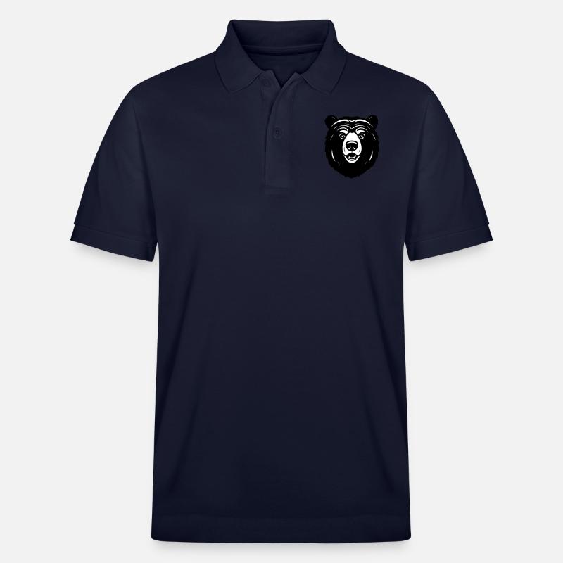 Lieblich neugieriger Comic Bär - Stanley/Stella Unisex Bio-Poloshirt PREPSTER - Navy