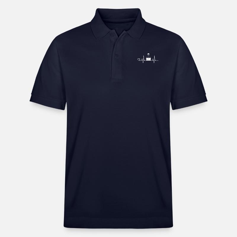 Programmierer Geschenke Herzschlag - Stanley/Stella Unisex Bio-Poloshirt PREPSTER - Navy