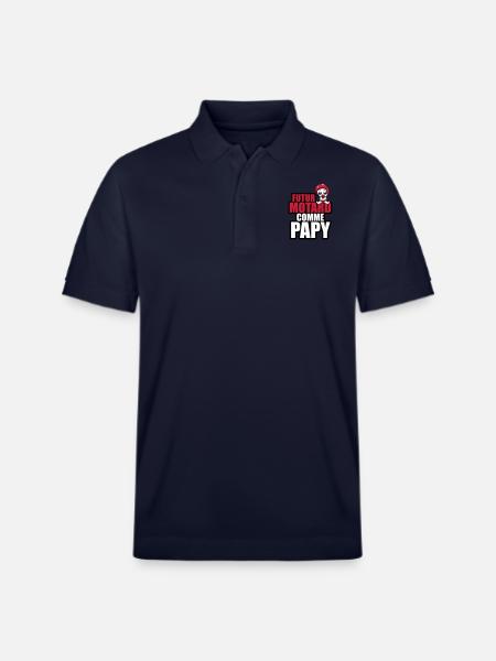 futur motard comme papy - Polo PREPSTER bio Stanley/Stella Unisexe - bleu marine
