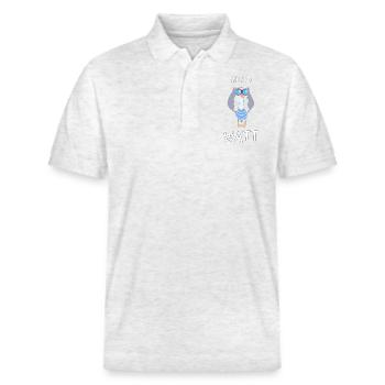 ick seh watt Möwe Fernglas - Stanley/Stella Unisex Bio-Poloshirt PREPSTER - Weiß meliert - Vorne - Roxy (174cm) & Andy (188cm)