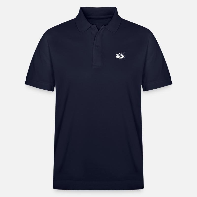 Bikedance Blanc - Polo PREPSTER bio Stanley/Stella Unisexe - bleu marine