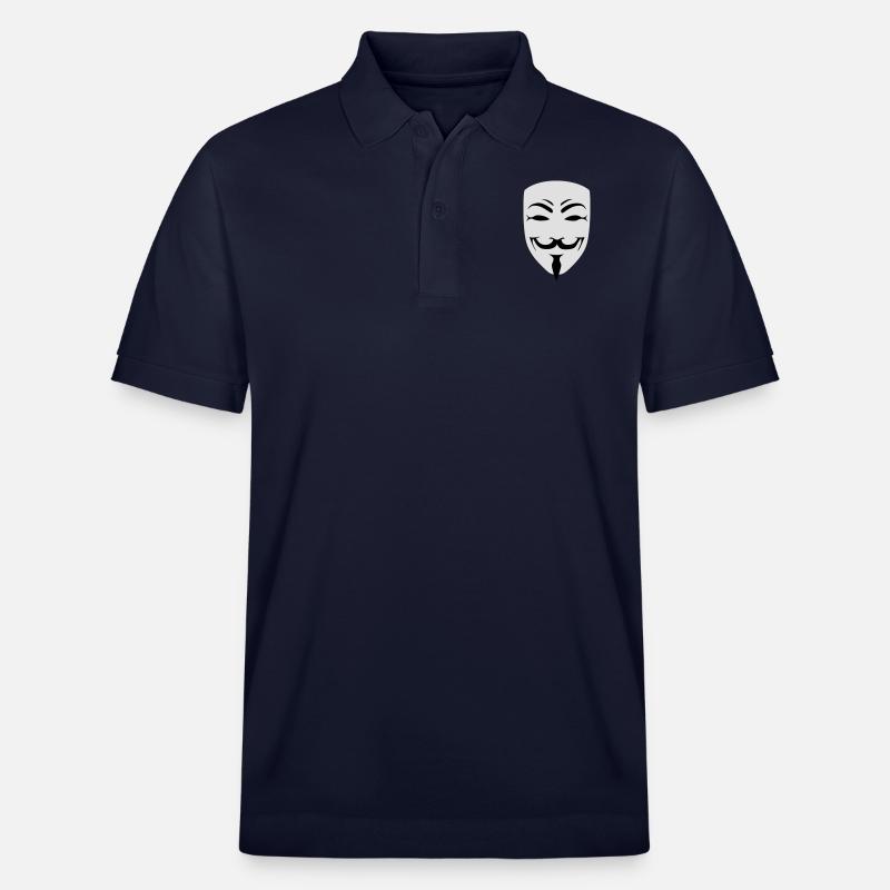anonymous happy mask internet hack - Stanley/Stella Unisex Bio-Poloshirt PREPSTER - Navy