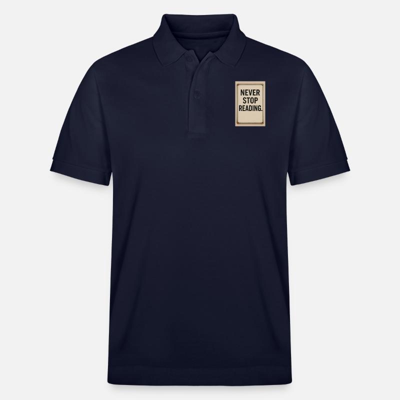Never stop reading - Stanley/Stella Unisex Organic Polo Shirt PREPSTER - navy