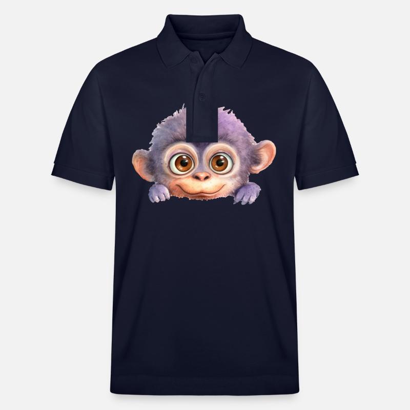 Dessin de singe Aquarelle - Polo PREPSTER bio Stanley/Stella Unisexe - bleu marine