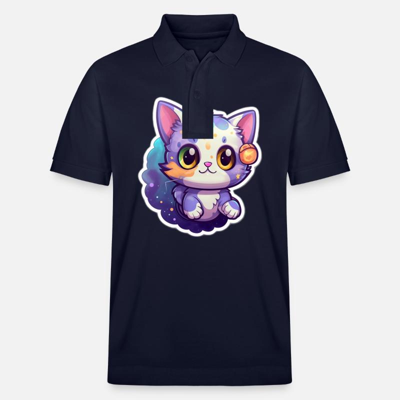 A cute space kitty - Stanley/Stella Unisex Bio-Poloshirt PREPSTER - Navy