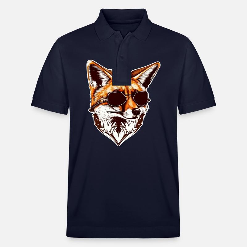 Fuchs cool mit Sonnenbrille - Stanley/Stella Unisex Bio-Poloshirt PREPSTER - Navy
