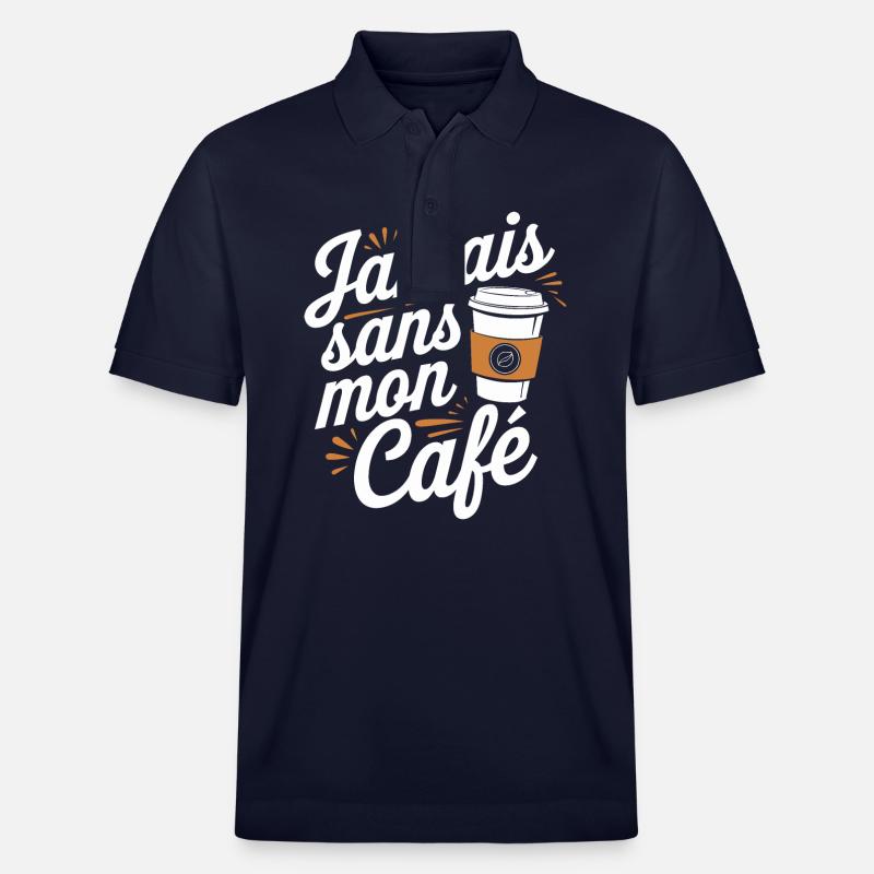 Jamais sans mon café - Polo PREPSTER bio Stanley/Stella Unisexe - bleu marine