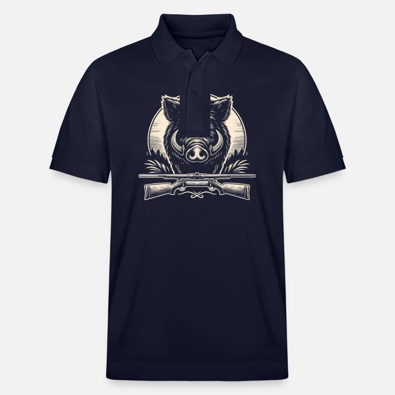 Sanglier chasseur - Polo PREPSTER bio Stanley/Stella Unisexe - bleu marine