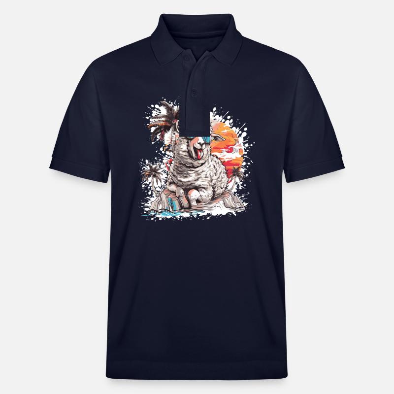 Palmier de l’île Sheep - Polo PREPSTER bio Stanley/Stella Unisexe - bleu marine